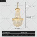 Crystal Chandelier: Luxury Duplex Hotel Living Room Stairwell Design
