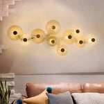 Round Glass Metal Wall Sconce Light for Bedroom Decoration
