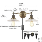 Industrial Vintage Loft 2-Light Plug In LED Wall Lamp