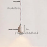 Yellow Travertine Stone Pendant Lamp for Bedroom Balcony Cafe, 2m Wire, Nordic Modern Style