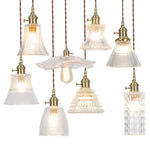 Petal Glass Copper LED Pendant Light- Modern Nordic Design