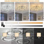 Crystal Ceiling Chandelier: Modern K9 LED Smart Ring Light Fixture for Dining & Living Room
