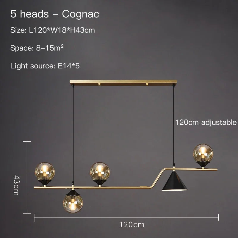 Glass Pendant Chandelier Nordic Ceiling Hanging Lamp - Kitchen Island Suspension Light