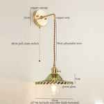 Afralia™ Green Glass LED Wall Light Fixture | Modern Nordic Pull Chain Lamp