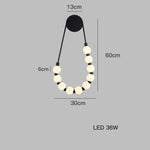 Black Gold LED Her Necklace Wall Lamp Sconce for Bedroom & Corridor