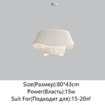 Cream Fabric Chandelier: Retro Nordic Attic Light for Bedroom, Living Room, Dining Room