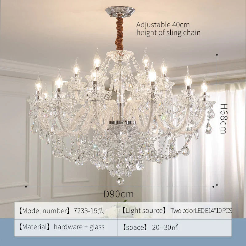 Elegant LED Crystal Chandelier for Home Décor and Romantic Ambiance
