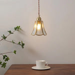 Glass Copper Pendant Light Modern LED Hanging Light for Home Decor