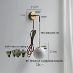 Moon ABS LED Wall Light Fixture, Adjustable Nordic Modern Bedside Lamp