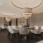 Wabi Sabi Fabric Ceiling Chandelier LED Pendant Lamp for Living Dining Room