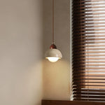 Japanese LED Hanging Lamp Yellow Travertine Pendant Lighting for Bedroom and Dining Room