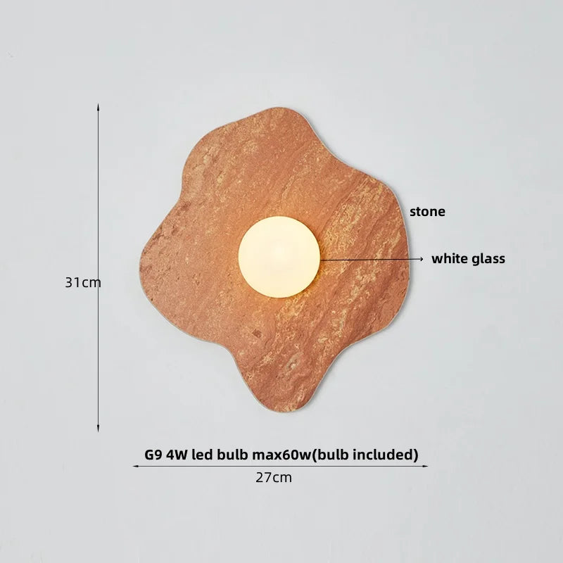 Stone LED Wall Light Fixture Modern Luxury White Glass Wall Lamp