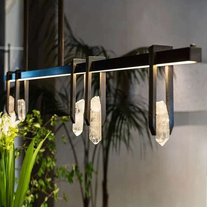 Crystal Pendant Light: Modern Luxury Designer Copper Fixture