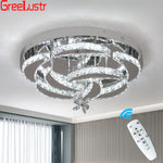 Crystal Drop Chandelier Ceiling Light with RC Dimming for Modern Home Decor