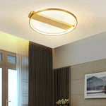 Luxe Copper Ceiling Light: Circular Minimalist Bedroom Lamp for Elegant Style
