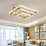 Crystal LED Ceiling Chandelier: Smart Dimmable Bedroom Lighting Fixture