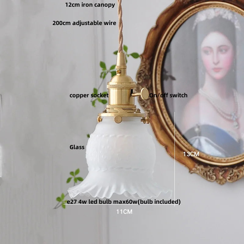 White Glass LED Pendant Light - Modern Nordic Hanging Lamp for Home Decor