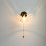 Green Glass LED Wall Sconce, Modern Nordic Rotate Copper Stair Light