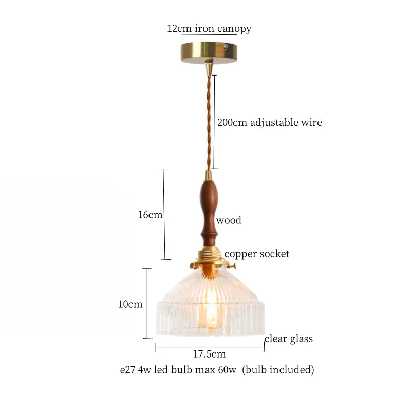 Afralia™ Nordic Glass Copper Pendant Light - LED Hanging Fixture for Bar, Loft, Bedroom, Kitchen