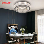 Big Crystal Round LED Chandelier Dimmable Ceiling Light with Remote