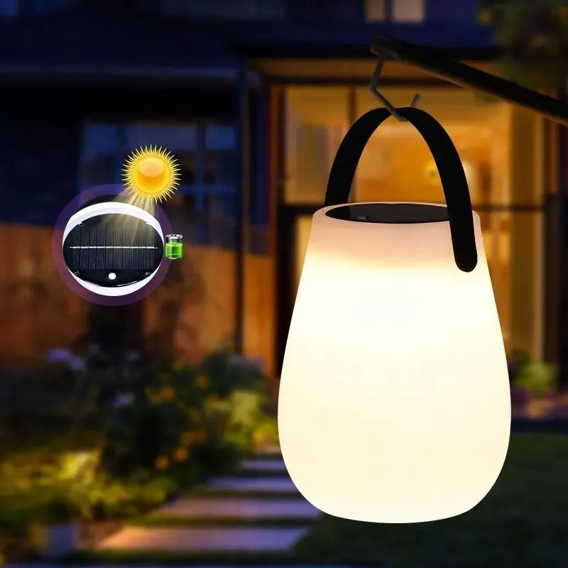 Solar Powered LED Tabletop Lantern with USB Rechargeable Battery