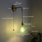 Copper Glass Nordic LED Wall Lights for Balcony Bedroom Mirror Bathroom