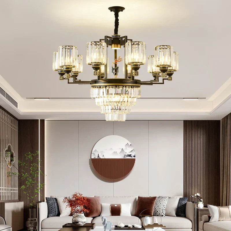 Zen Crystal Chandelier: Modern Luxury Living Room Dining Room Lamp