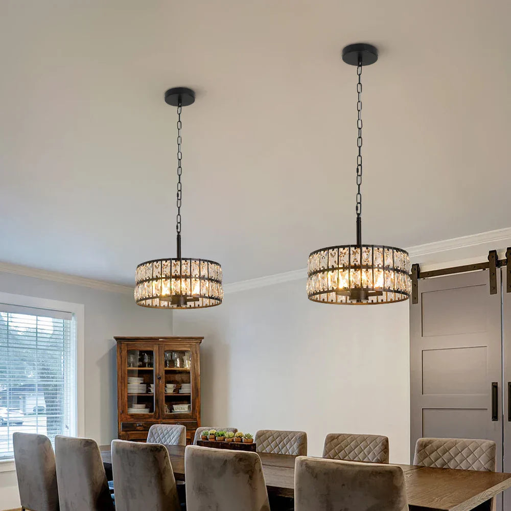 Crystal Pendant Light: Modern LED Chandelier for Home Decor & Kitchen Island