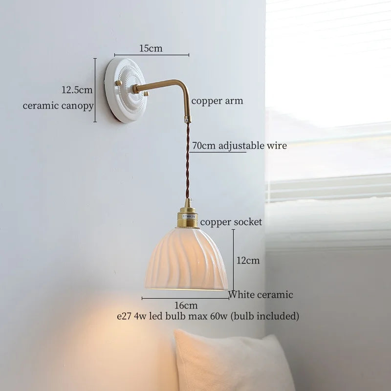 Afralia™ Nordic LED Wall Lamp 70CM Adjustable Bedroom Living Room Interior Light
