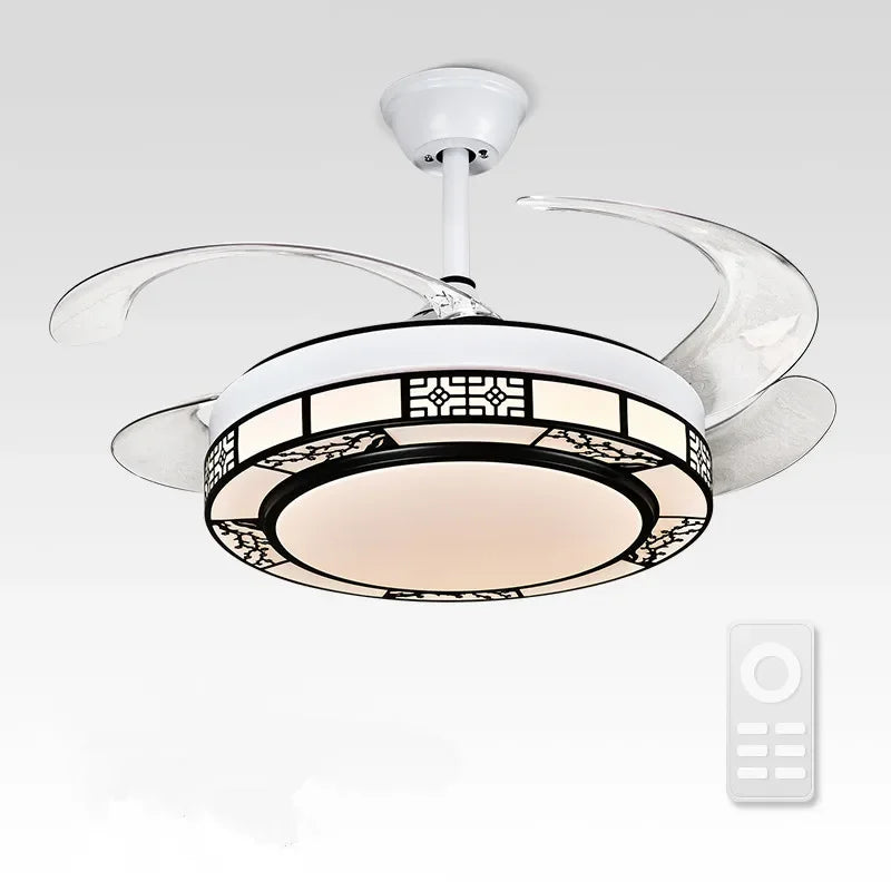 42" Acrylic LED Ceiling Fan Light with Remote Control - Dimmable