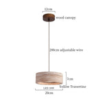 Yellow Travertine Stone Glass LED Pendant Lamp for Children's Room and Living Space