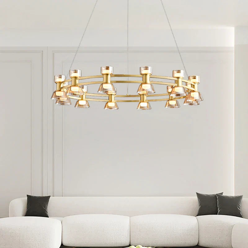 Copper Ring Pendant Lamp for Modern Luxury Living Room, Bedroom, Restaurant, Bar & Home Decor.
