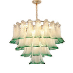 Luxury Green Glass Pendant Lights Metal Round Luminaria Fixture