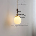White Glass Copper LED Pendant Lights - Modern Nordic Kitchen Bar Lamp