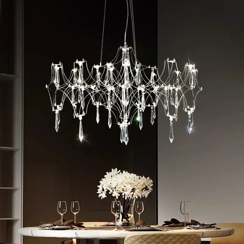 Starry Crystal Chandelier Ceiling Light Luxury Modern Living Room Bedroom Restaurant