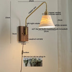 Copper Ceramic LED Wall Lamps Modern Style for Bedroom Living Room Bar