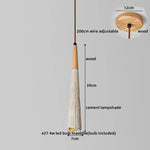Wood Cement Pendant Light Fixture Adjustable LED Modern Nordic Hang Lamp