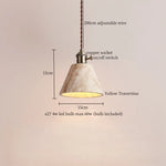 LED Pendant Light Yellow Travertine Modern Hanging Lampara
