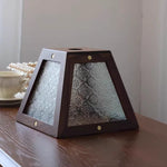 Walnut Wood LED Pendant Light Clear Glass Adjustable Loft Retro