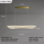 Long Curve LED Chandelier for Living Room Dining Office Decor