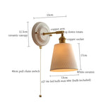 Striped Ceramic LED Wall Sconce: Modern Nordic Interior Light