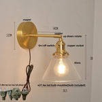 Nordic Modern LED Glass Wall Light Fixture for Bedroom, Living Room, Porch