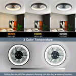 Modern Black LED Ceiling Fan Remote Chandelier with 6 Speeds & Timer