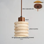Yellow Travertine LED Pendant Light - Modern Nordic Adjustable Hanging Lamp