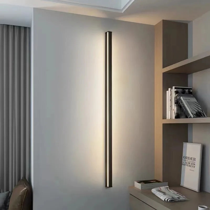 Minimalist Line Wall Lamp for Bedroom Headboard Hallway Creative Strip Light
