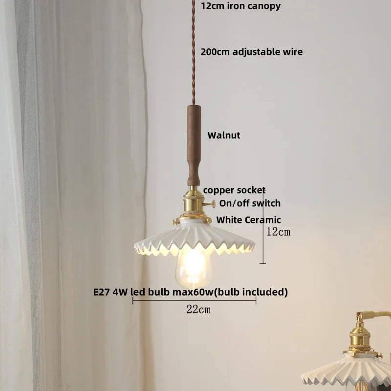 White Glass LED Pendant Lamp Study Bar Restaurant Nordic Modern Hanging Light