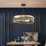 Crystal Stainless Steel LED Chandelier for Foyer