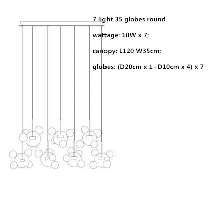 Modern Clear Glass Globe LED Pendant Light - Micky Copper Hanging Lamp