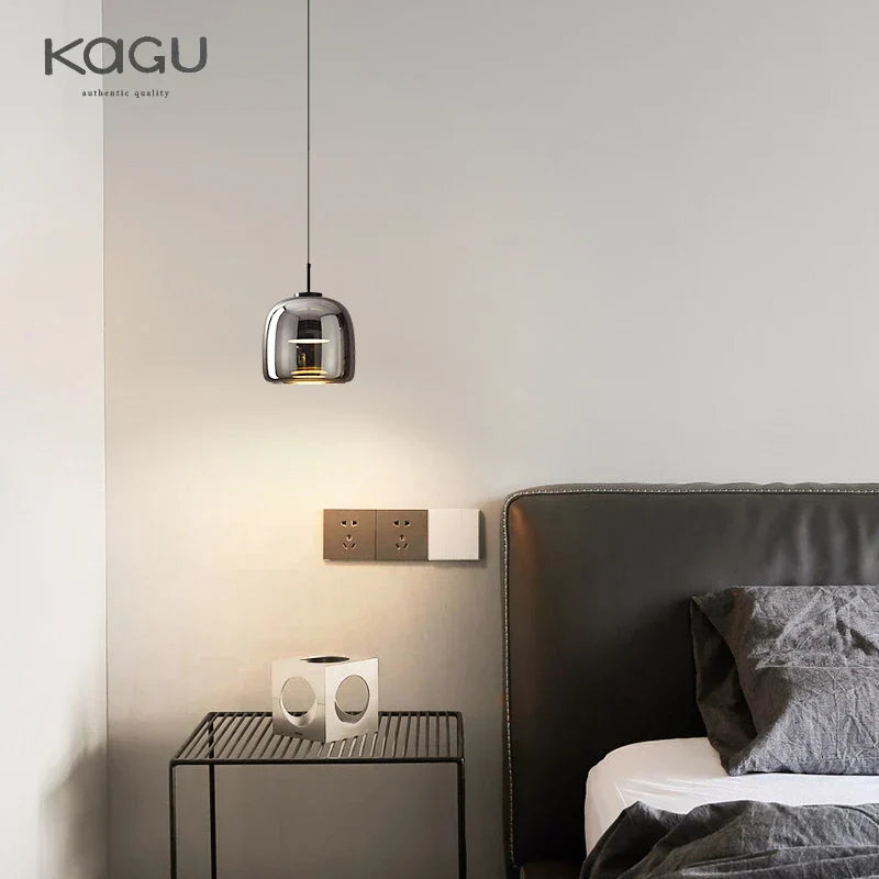Glass Pendant Light: Nordic LED Hanging Lamp for Dining Room, Bedroom, Modern Decor