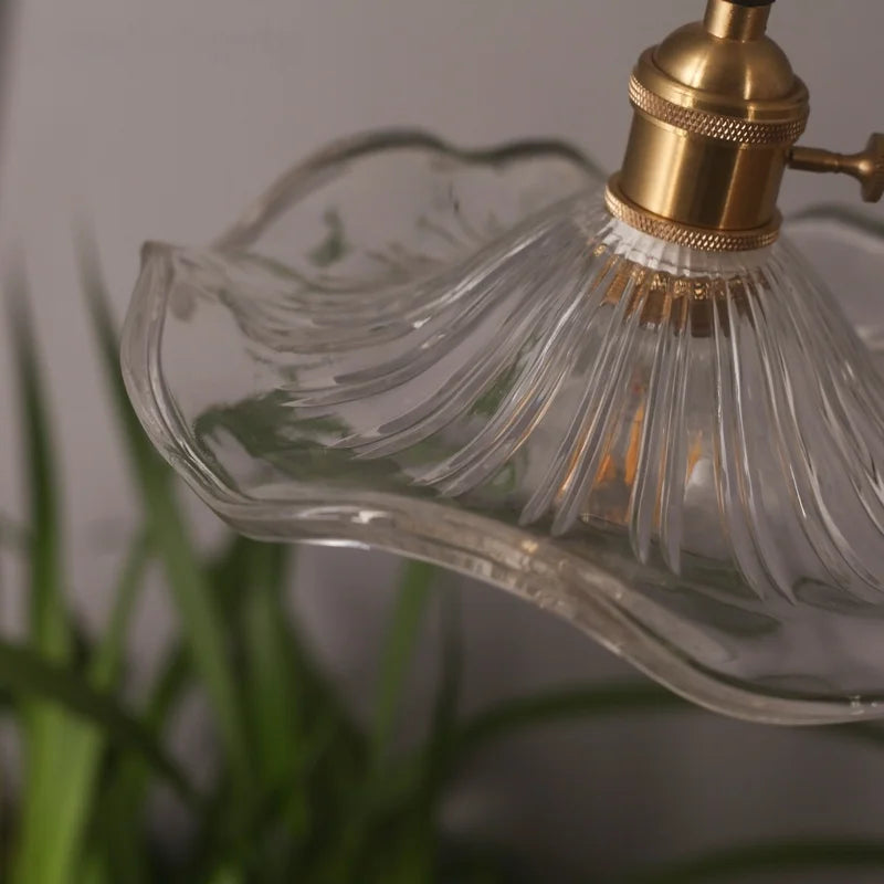 Lotus Leaf Glass LED Pendant Light - Japanese Style Loft Bar Living Dining Bedroom